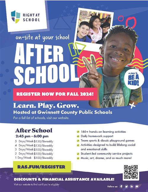 Right At School After School Flyer